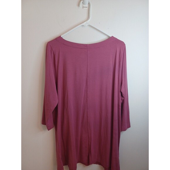 J. Jill Luxe Supima Cotton Pullover Tunic Top Large Pink Lagenlook Minimalist - Picture 7 of 8